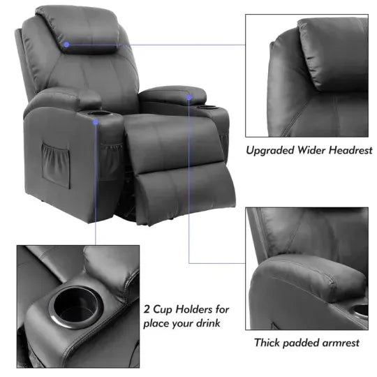 Second Half PriceFaux Leather Power Lift Recliner Chair with Massage and Heating Functions