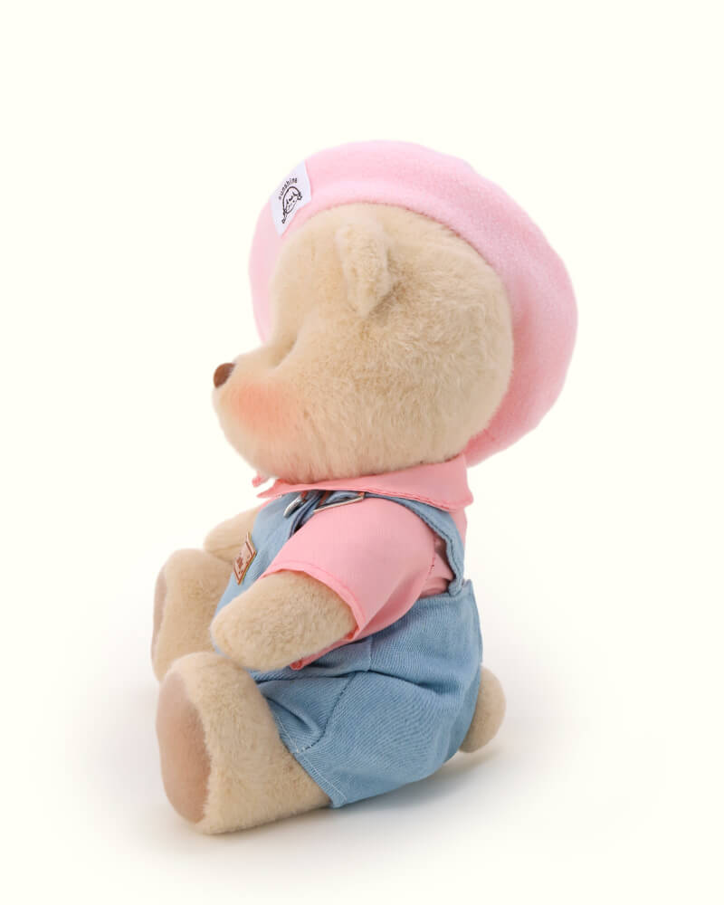 Getahug Pink Beanie Overalls | Handmade Jointed Teddy Bear Gift