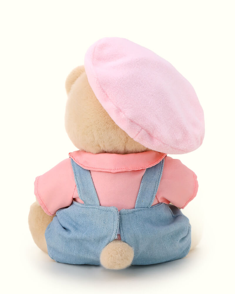 Getahug Pink Beanie Overalls | Handmade Jointed Teddy Bear Gift