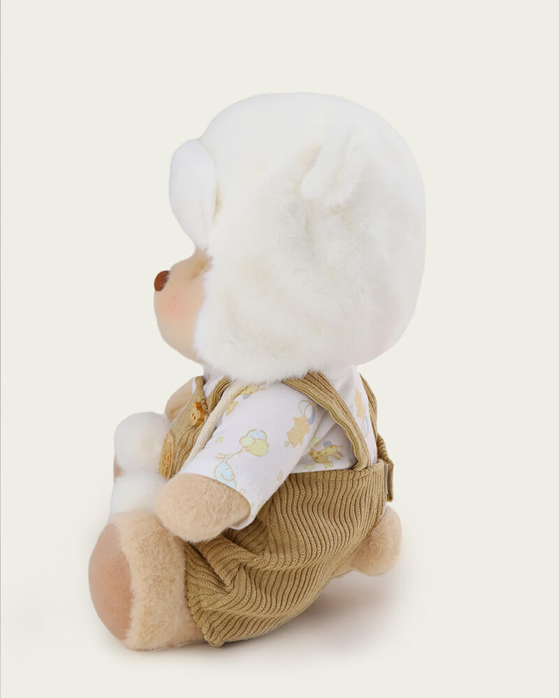 Getahug White Mink Hat Bear | Handmade Jointed Teddy Bear Gift