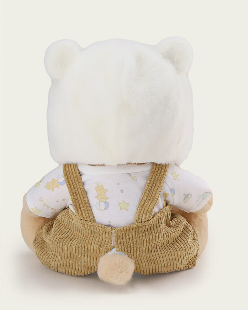 Getahug White Mink Hat Bear | Handmade Jointed Teddy Bear Gift