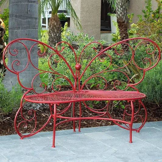 Last Day Special - Butterfly Metal Two People Outdoor Bench