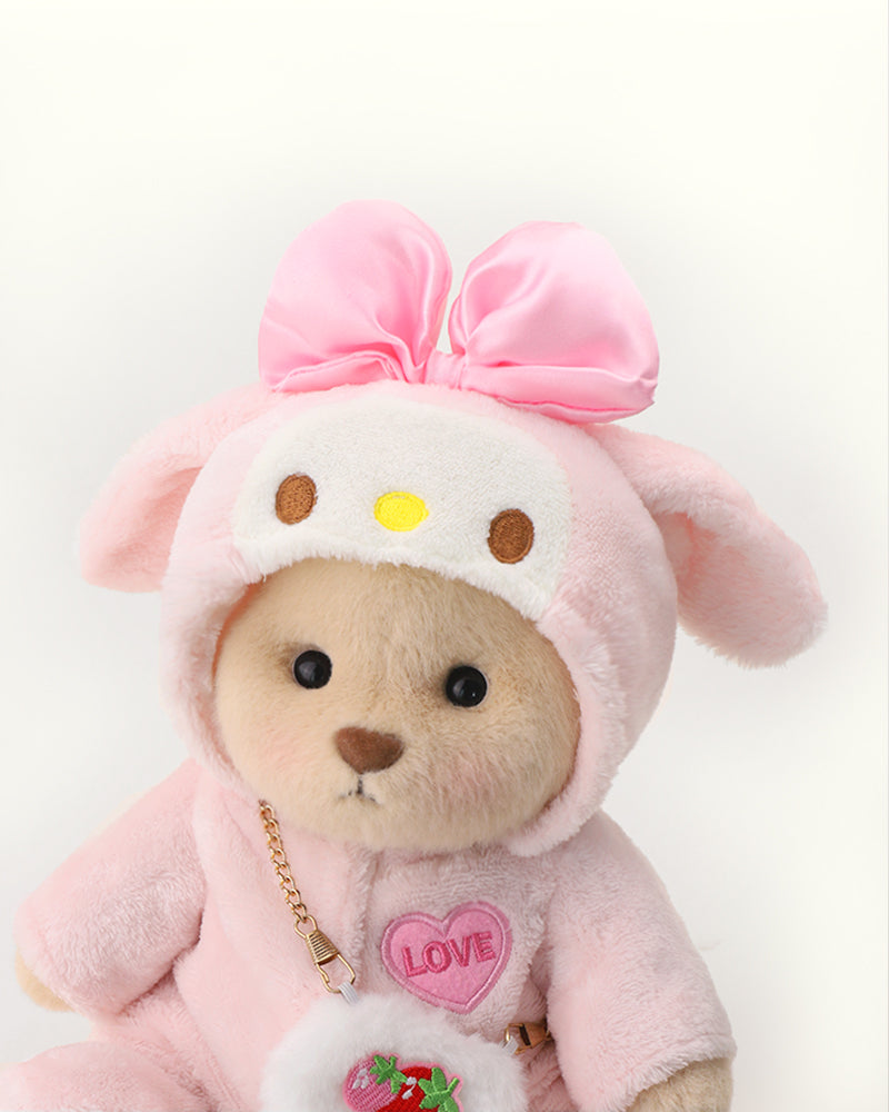 Getahug Love Strawberry Bear | Handmade Jointed Teddy Bear Gift