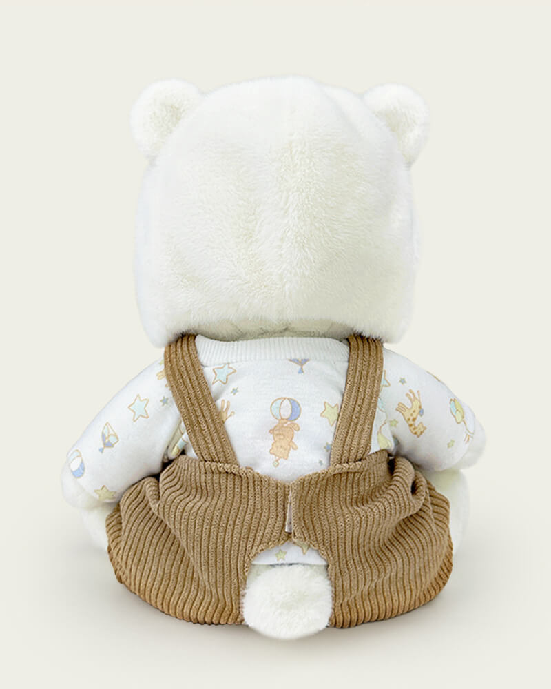 Getahug White Mink Hat Bear | Handmade Jointed Teddy Bear Gift