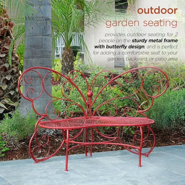 Last Day Special - Butterfly Metal Two People Outdoor Bench