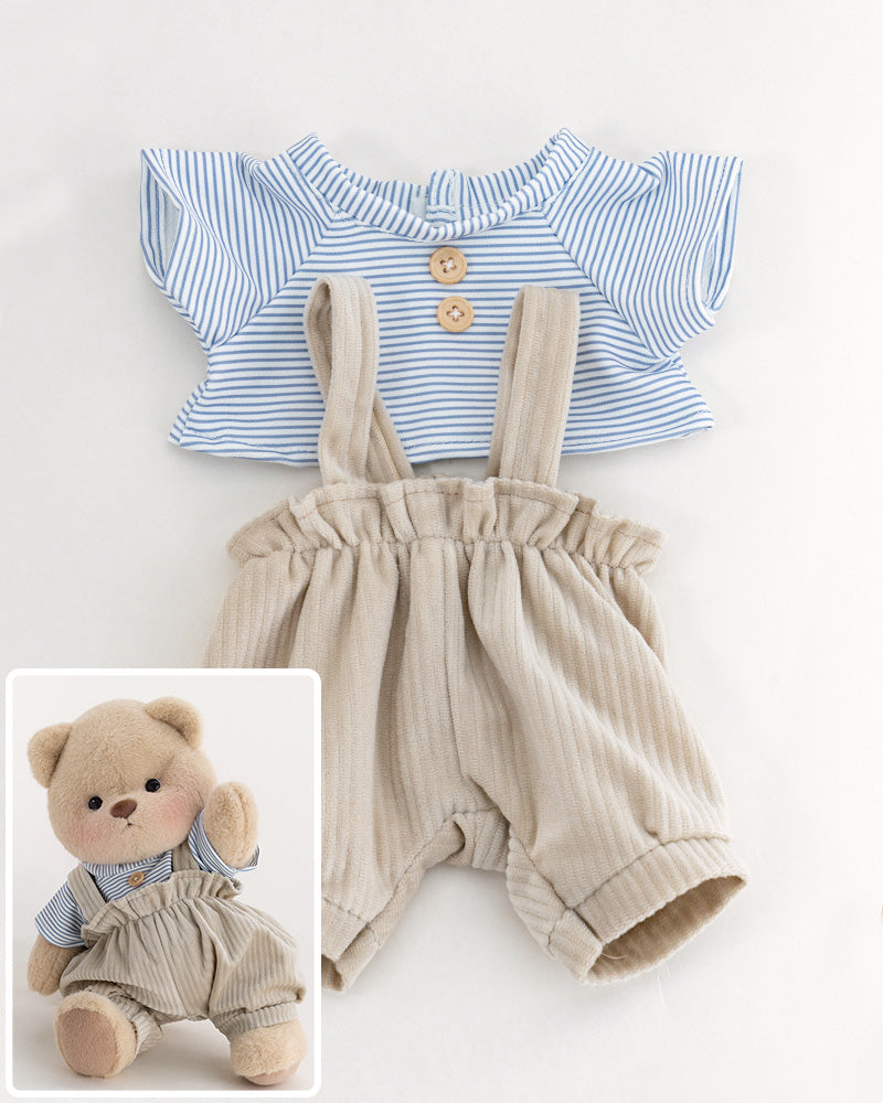 Getahug Striped Top Bloomers Bear | Handmade Jointed Teddy Bear Gift