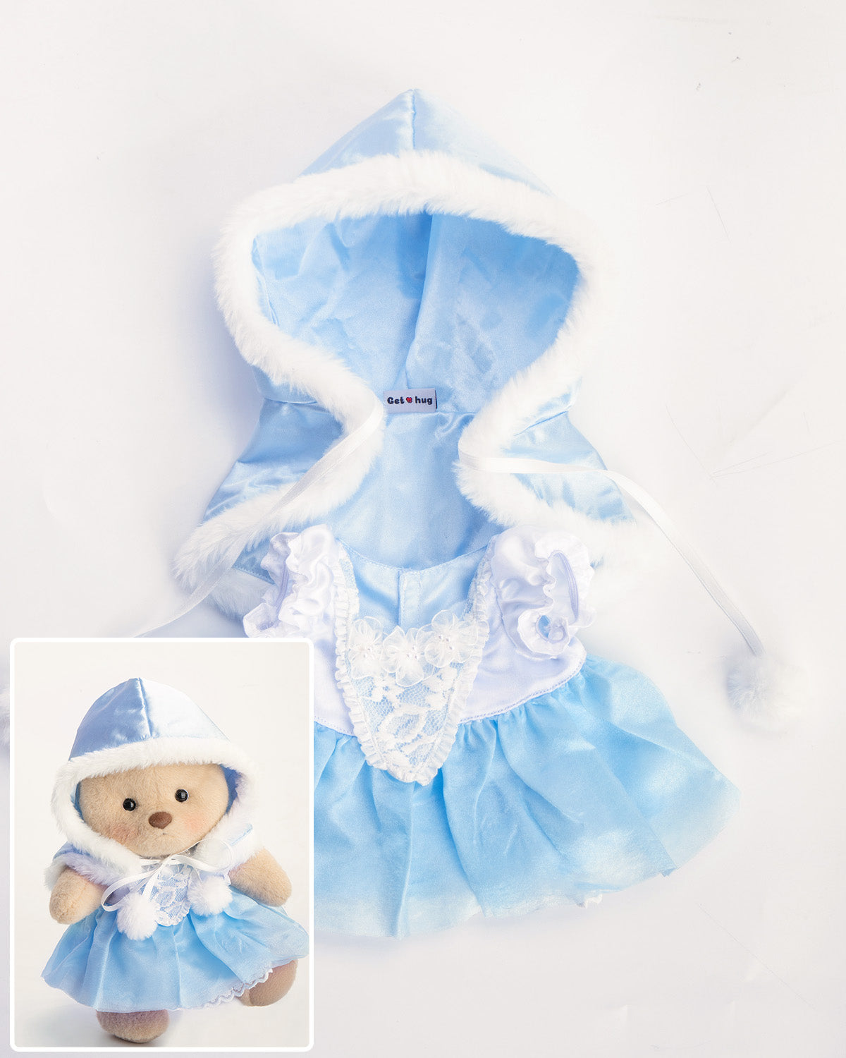 Getahug Christmas Blue Ice Princess Dress Bear | Handmade Jointed Teddy Bear Gift