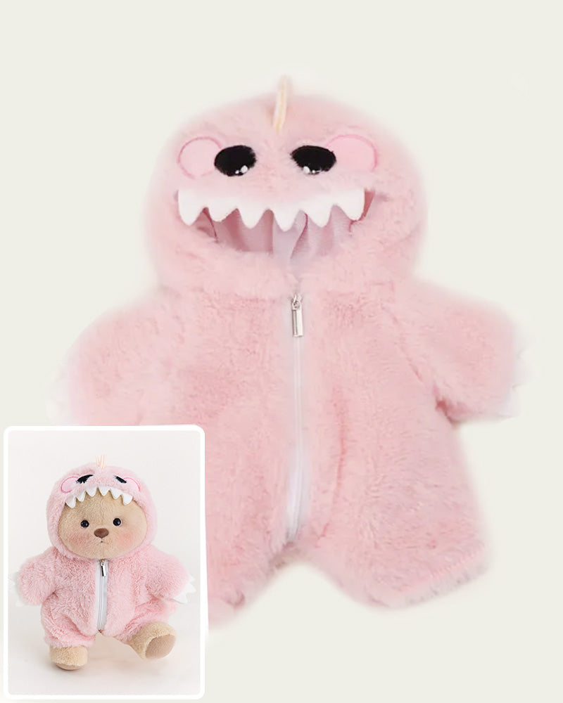 Getahug Pink Furry Dino Bear | Handmade Jointed Teddy Bear Gift