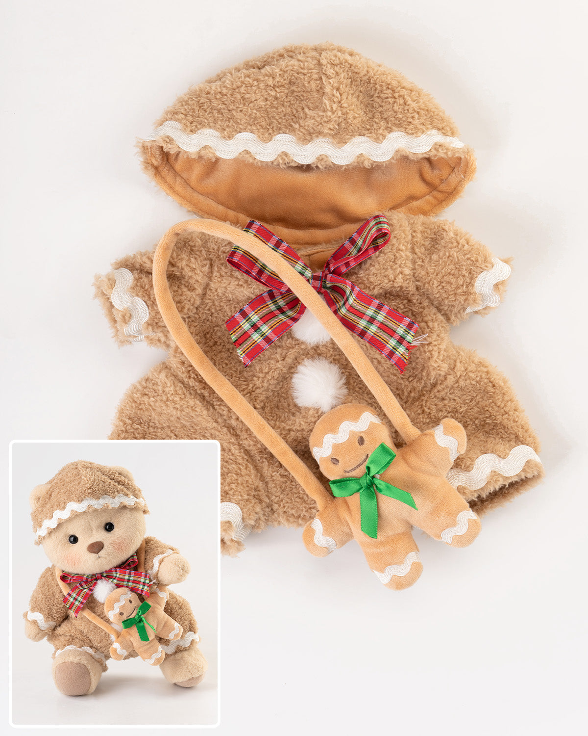 Getahug Christmas Gingerbread Man Bear | Handmade Jointed Teddy Bear Gift