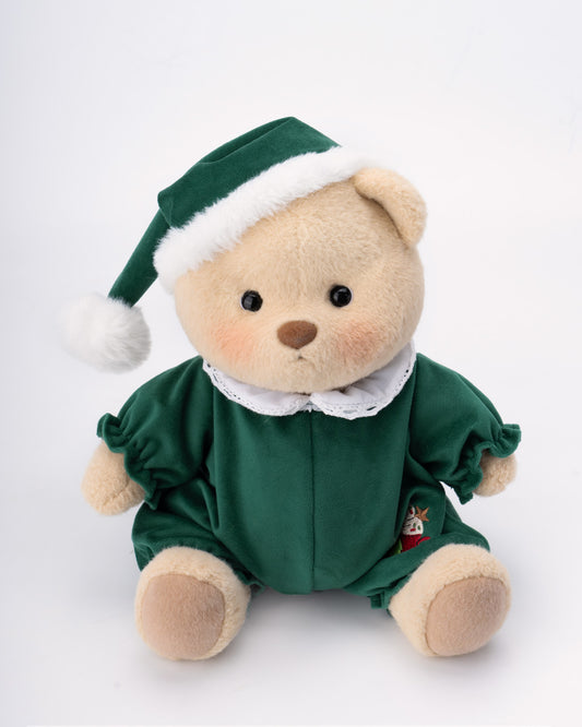 Getahug Christmas Green Pajamas Bear | Handmade Jointed Teddy Bear Gift