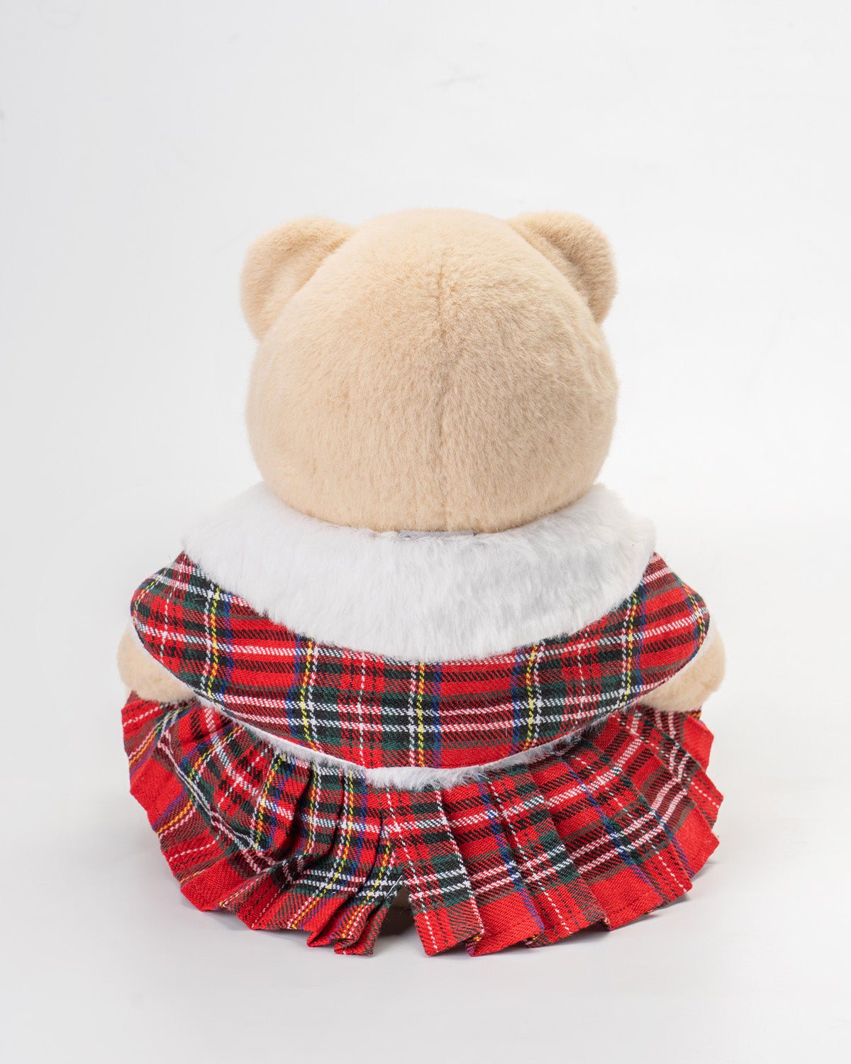 Getahug Christmas Red Plaid Cape Skirt Bear | Handmade Jointed Teddy Bear Gift