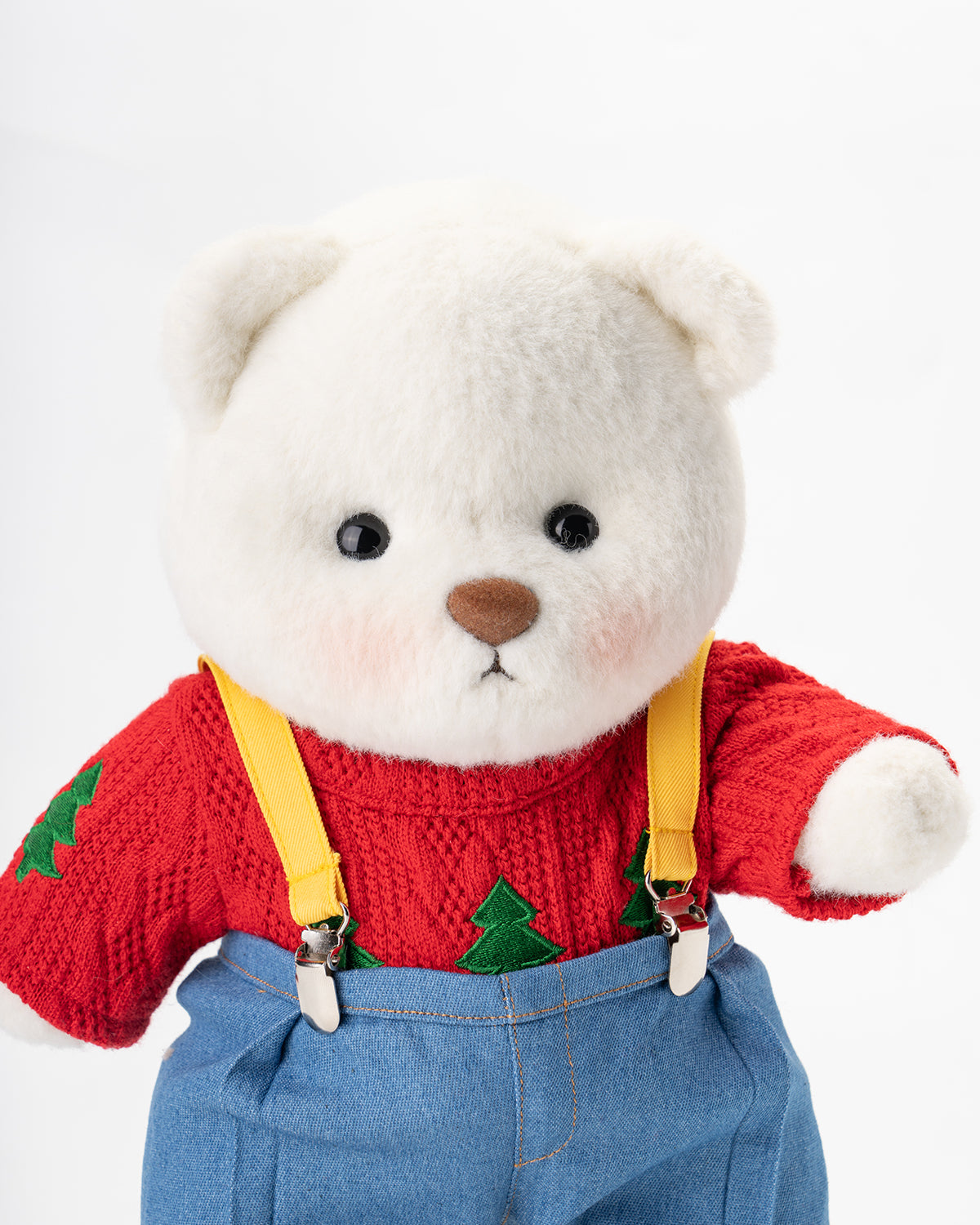 Getahug Christmas Tree Sweater Overalls Bear | Handmade Jointed Teddy Bear Gift