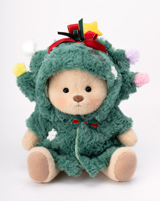 Getahug Fluffy Christmas Tree Bear | Handmade Jointed Teddy Bear Gift