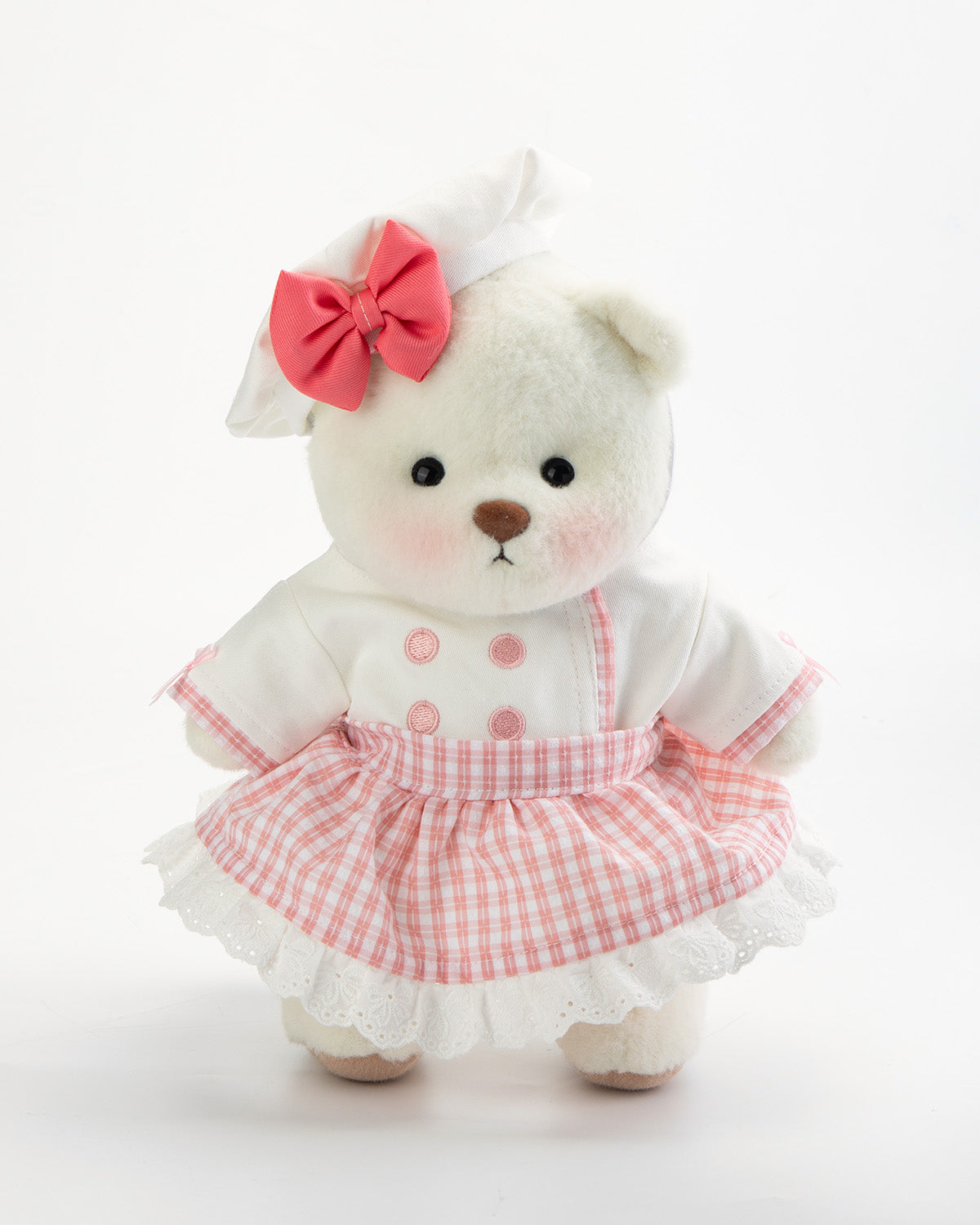 Getahug Sweet Pastry Chef White Teddy Bear | Handmade Stuffed Animal Gift