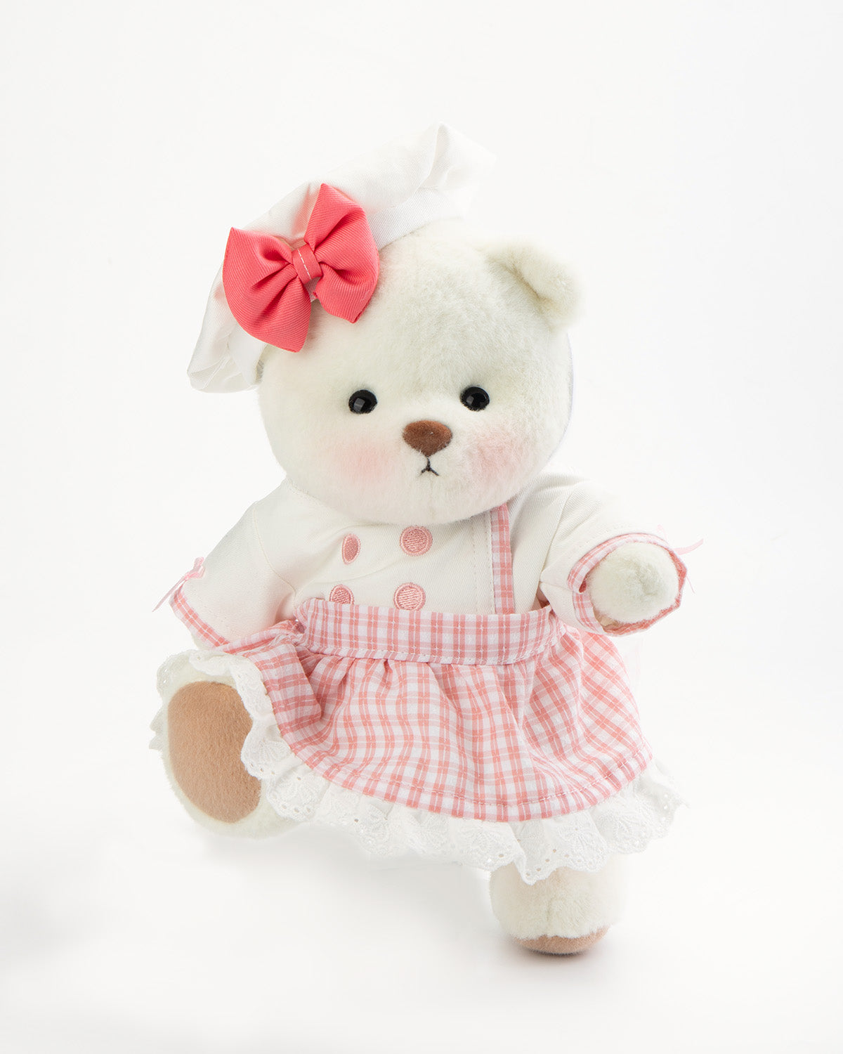 Getahug Sweet Pastry Chef White Teddy Bear | Handmade Stuffed Animal Gift