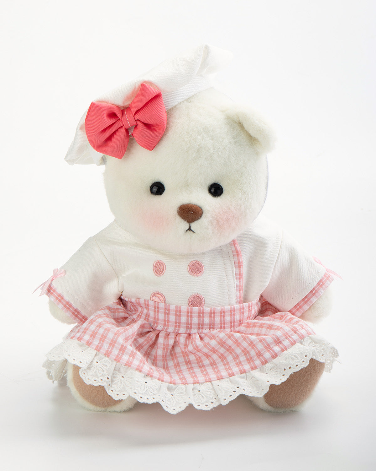 Getahug Sweet Pastry Chef White Teddy Bear | Handmade Stuffed Animal Gift