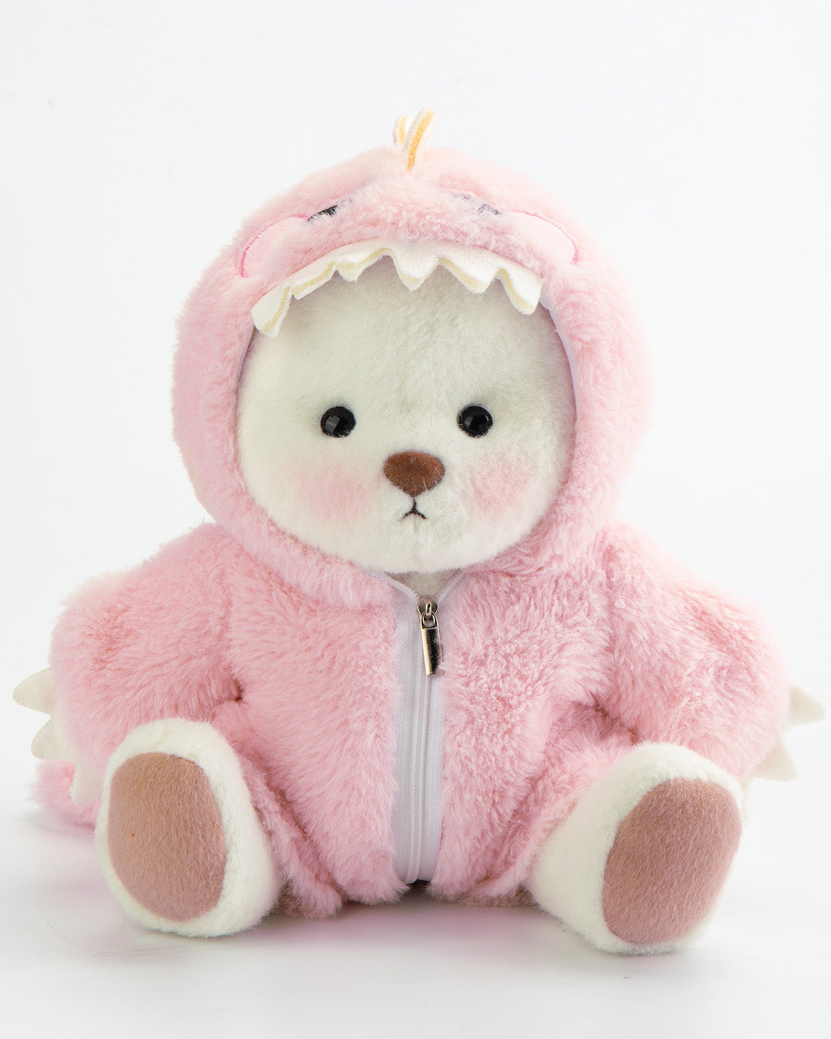 Getahug Pink Furry Dino Bear | Handmade Jointed Teddy Bear Gift