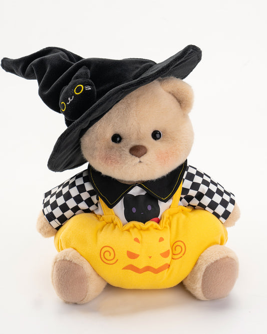 Getahug Halloween Cat Hat Pumpkin Overalls Bear | Handmade Jointed Teddy Bear Gift(Pre-sale)