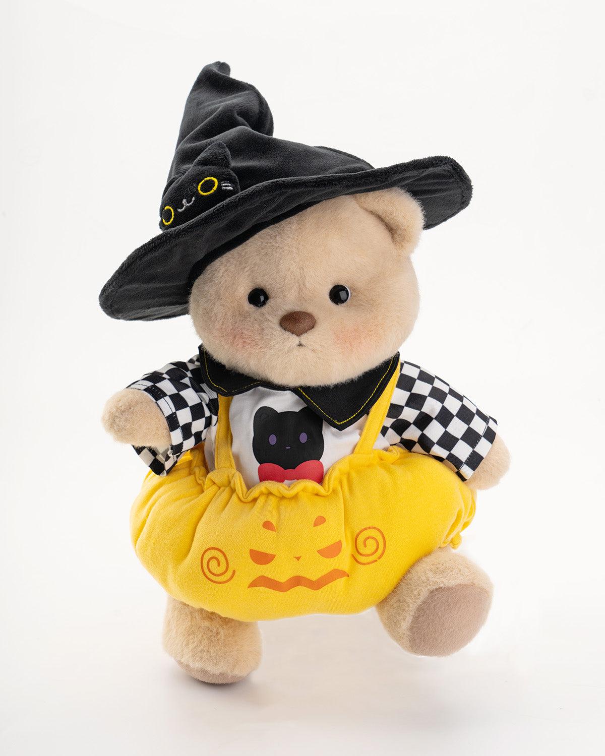 Getahug Halloween Cat Hat Pumpkin Overalls Bear | Handmade Jointed Teddy Bear Gift(Pre-sale)