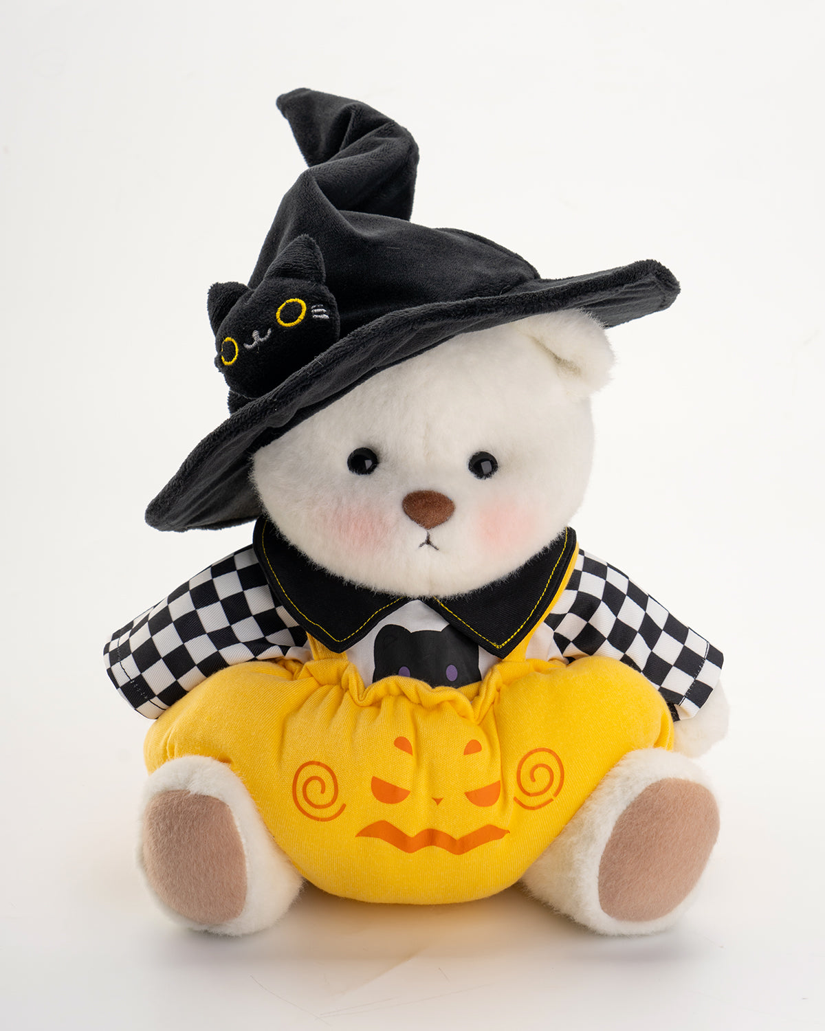 Getahug Halloween Cat Hat Pumpkin Overalls Bear | Handmade Jointed Teddy Bear Gift(Pre-sale)