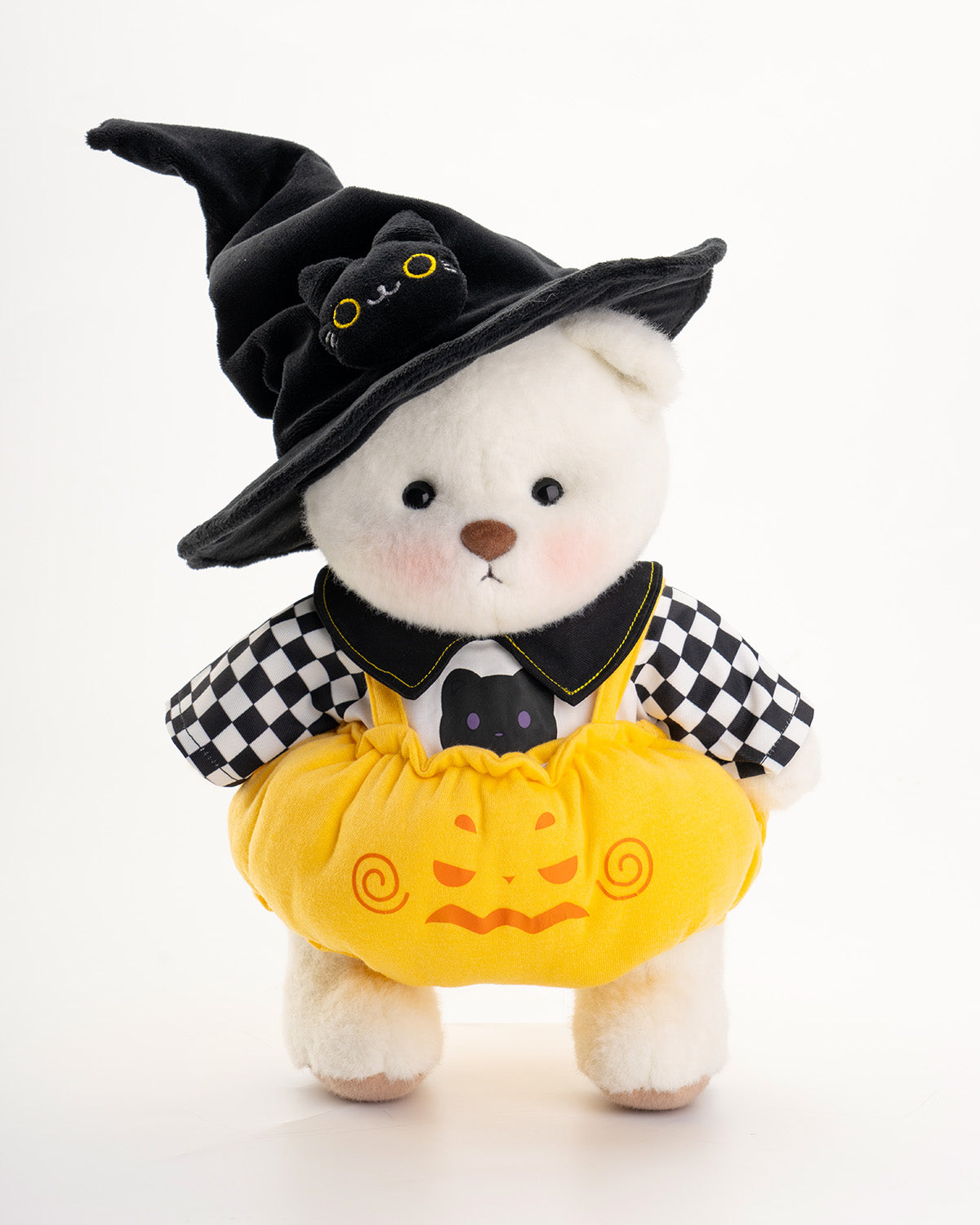 Getahug Halloween Cat Hat Pumpkin Overalls Bear | Handmade Jointed Teddy Bear Gift(Pre-sale)