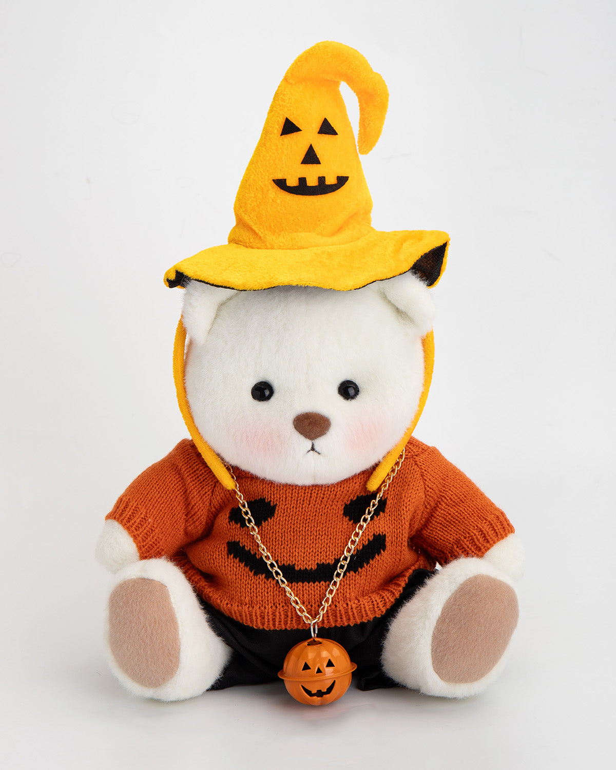 Getahug Halloween Pumpkin Hat Bear | Handmade Jointed Teddy Bear Gift