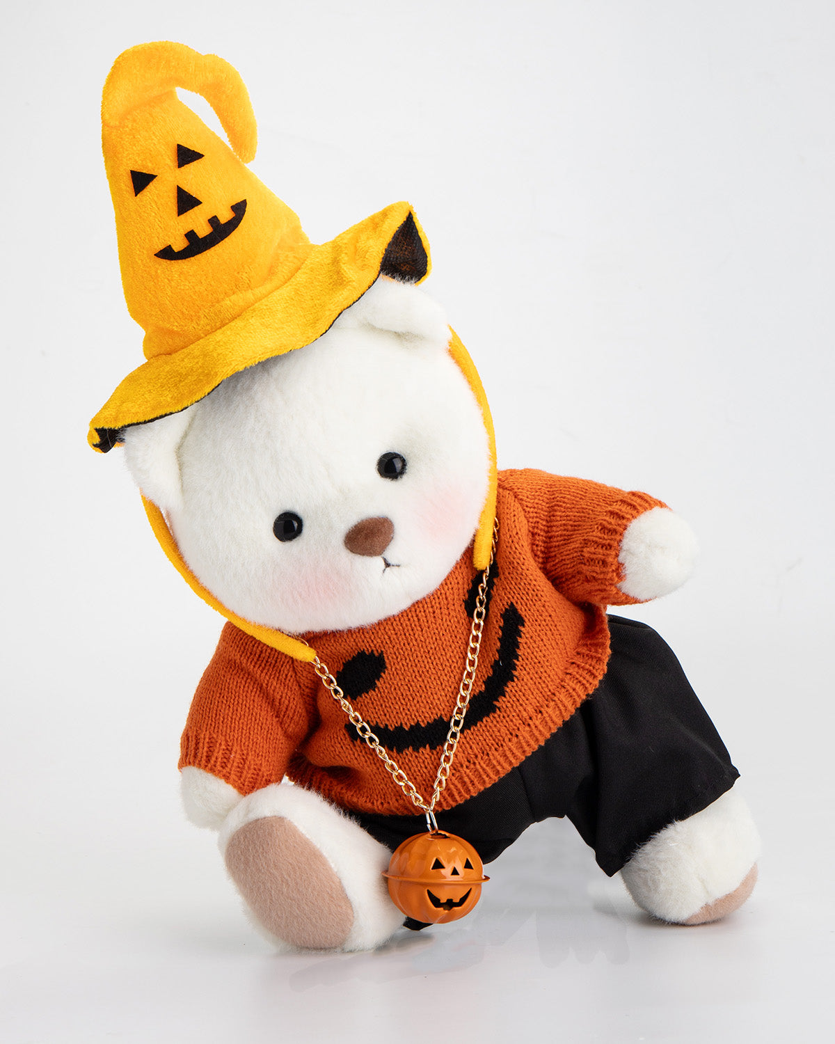 Getahug Halloween Pumpkin Hat Bear | Handmade Jointed Teddy Bear Gift