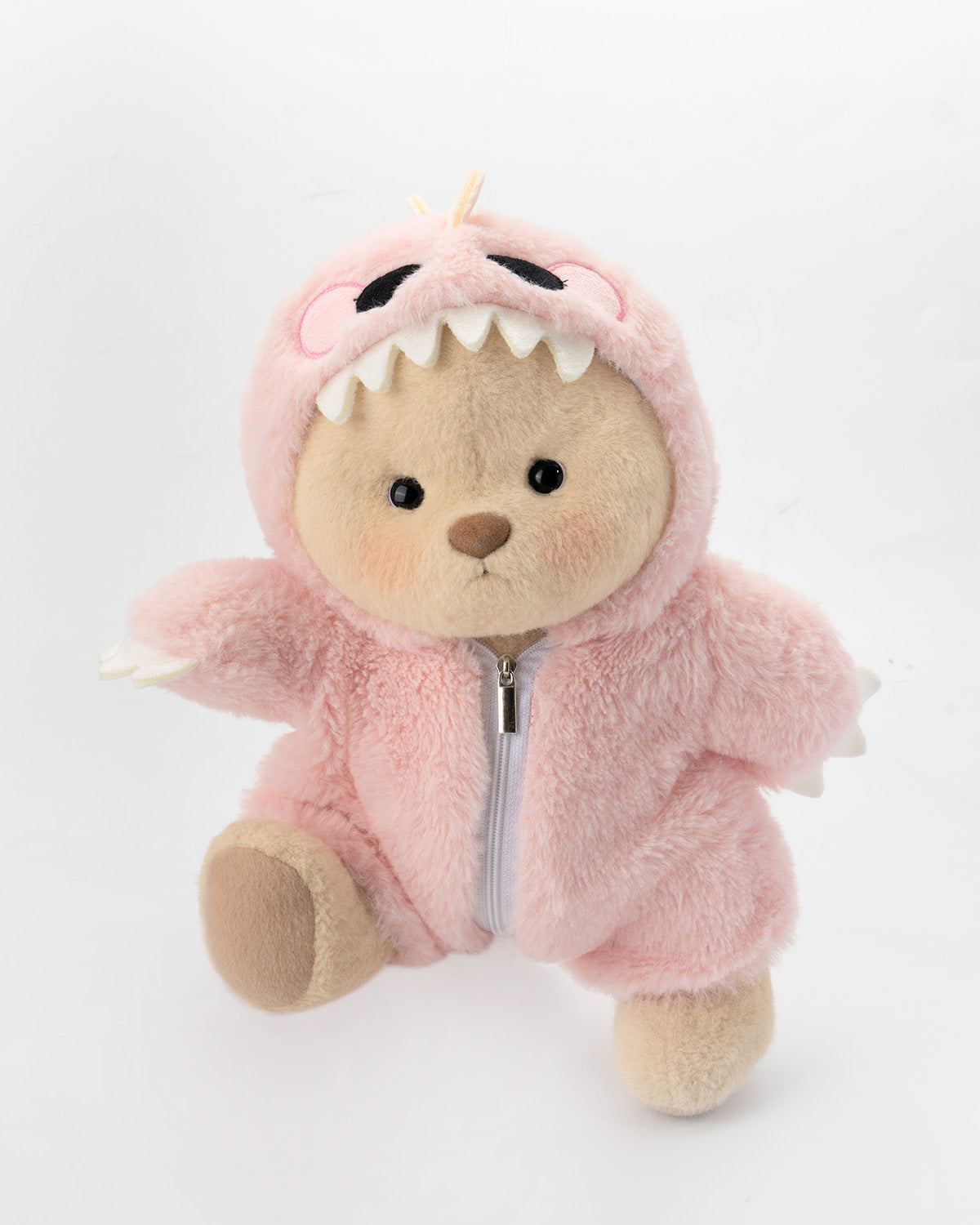 Getahug Pink Furry Dino Bear | Handmade Jointed Teddy Bear Gift