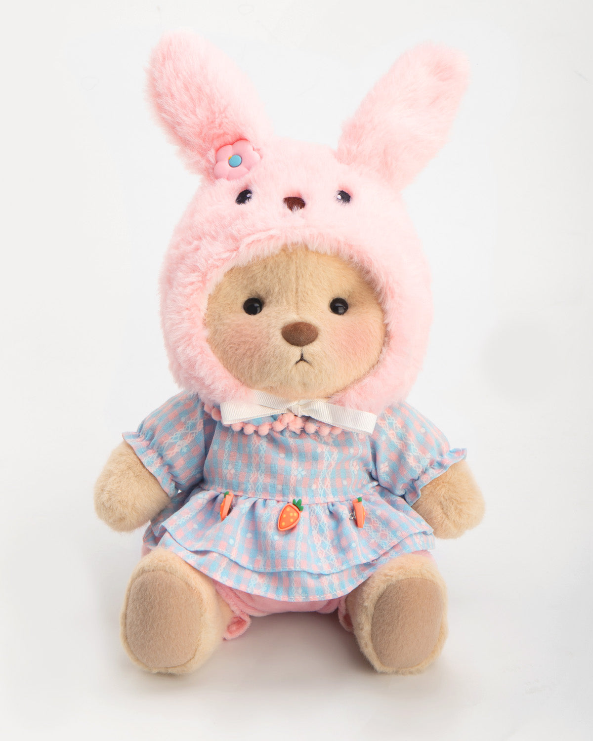 Getahug Pink Hat Carrot Easter Bear | Handmade Jointed Teddy Bear Gift