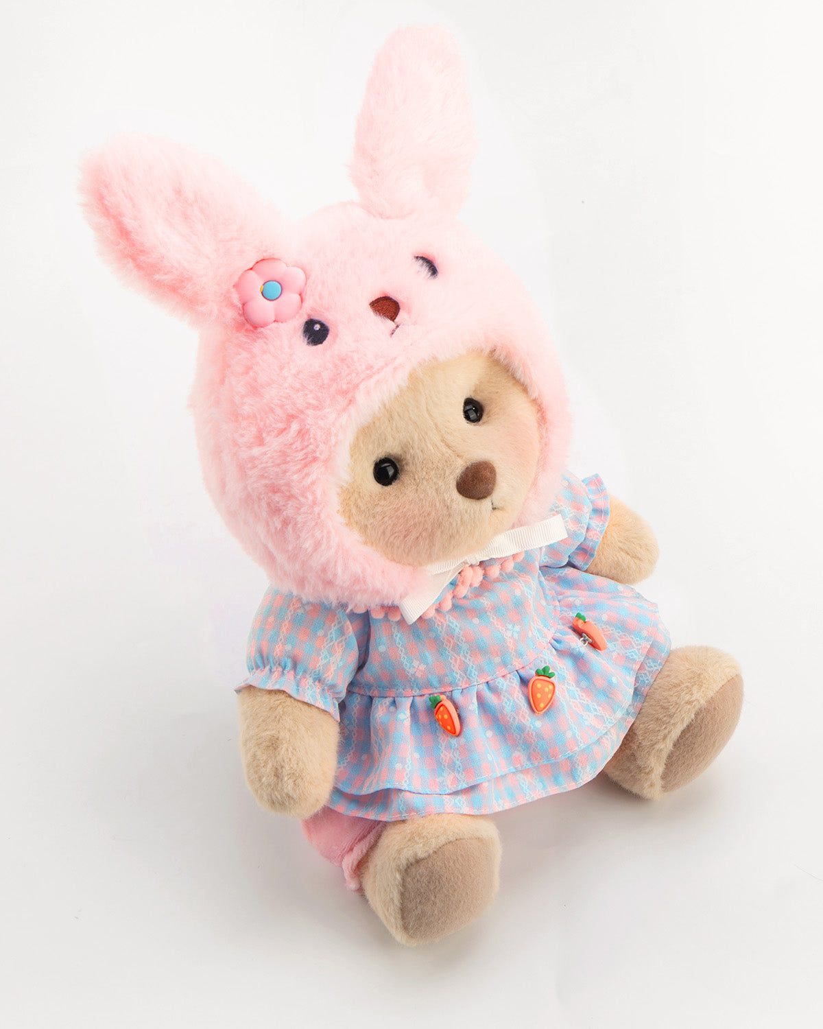 Getahug Pink Hat Carrot Easter Bear | Handmade Jointed Teddy Bear Gift