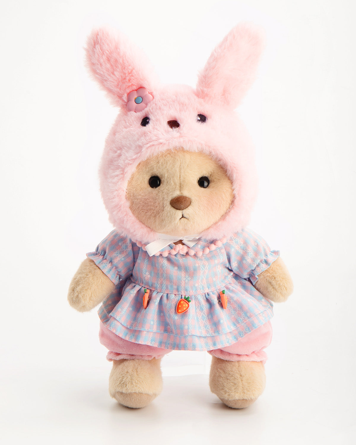 Getahug Pink Hat Carrot Easter Bear | Handmade Jointed Teddy Bear Gift