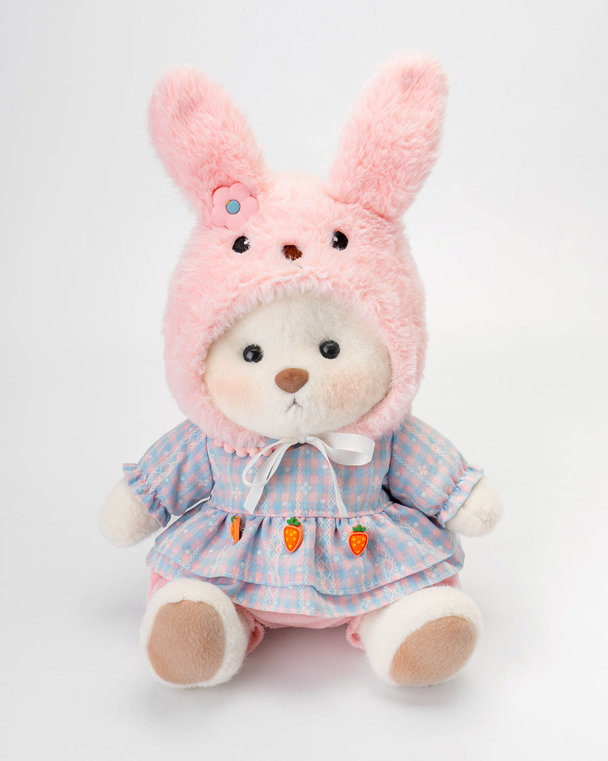 Getahug Pink Hat Carrot Easter Bear | Handmade Jointed Teddy Bear Gift