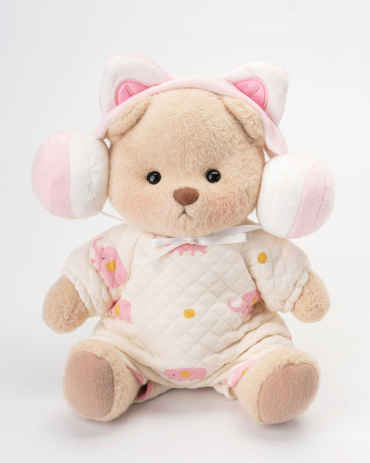 Getahug Pink Headphones Bodysuit Bear | Handmade Jointed Teddy Bear Gift