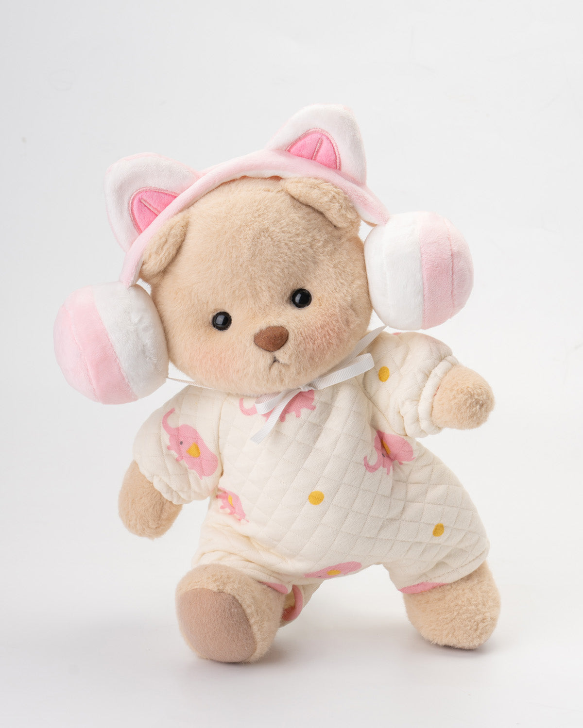 Getahug Pink Headphones Bodysuit Bear | Handmade Jointed Teddy Bear Gift