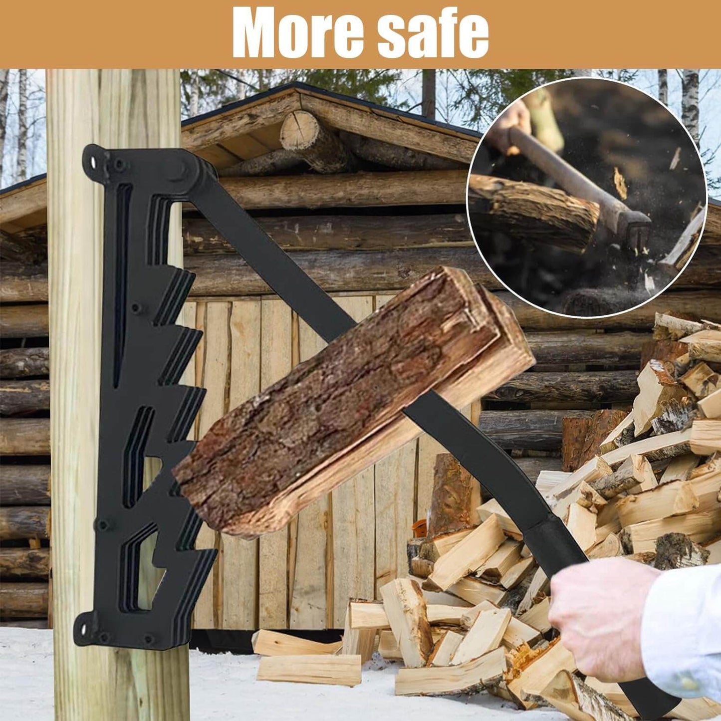 Wall Mounted Firewood Kindling Splitter