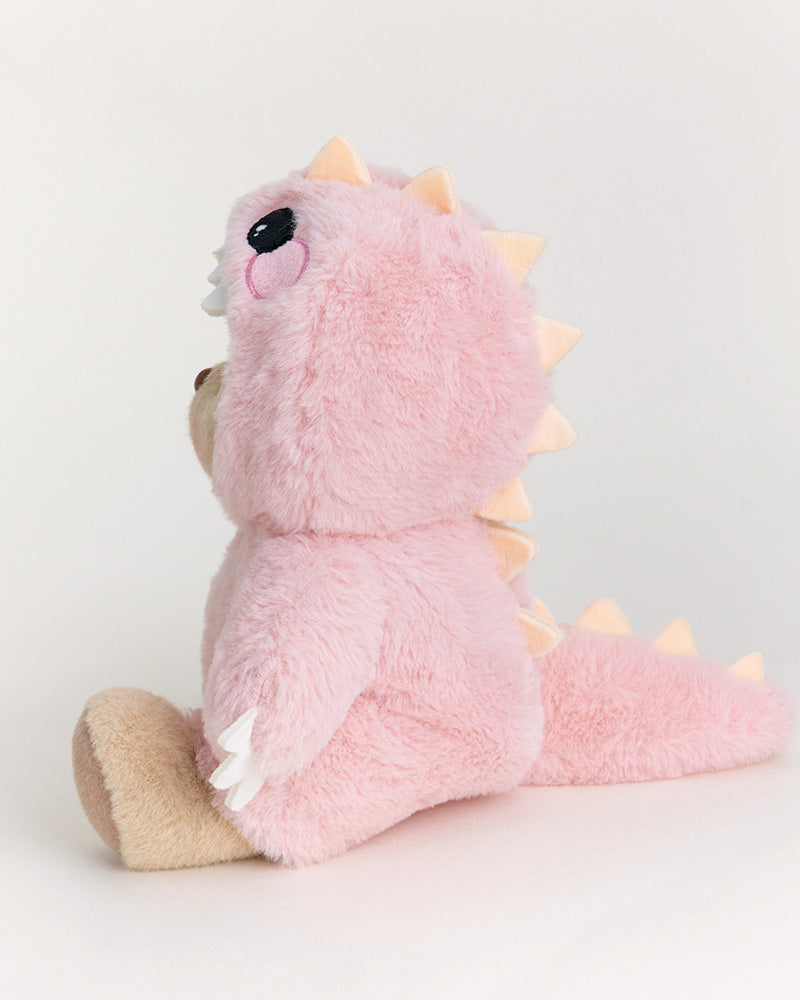 Getahug Pink Furry Dino Bear | Handmade Jointed Teddy Bear Gift