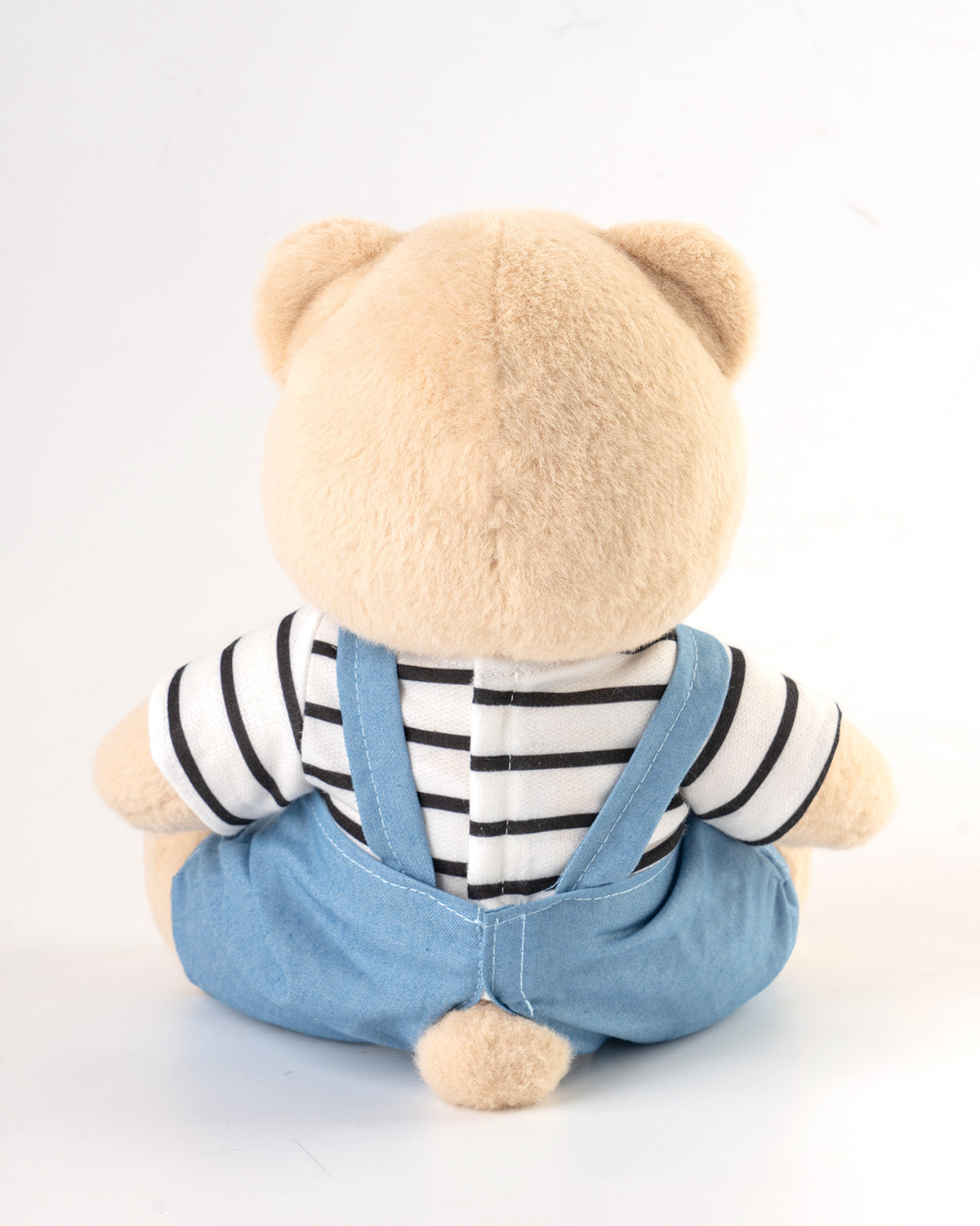 Getahug Striped Top Blue Overalls Bear | Handmade Jointed Teddy Bear Gift